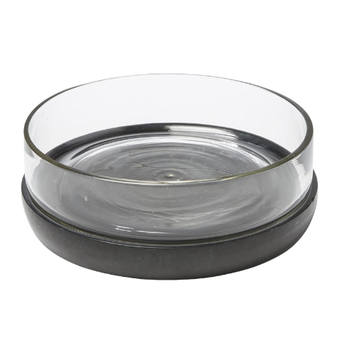 Black Marble & Glass Dip Bowl