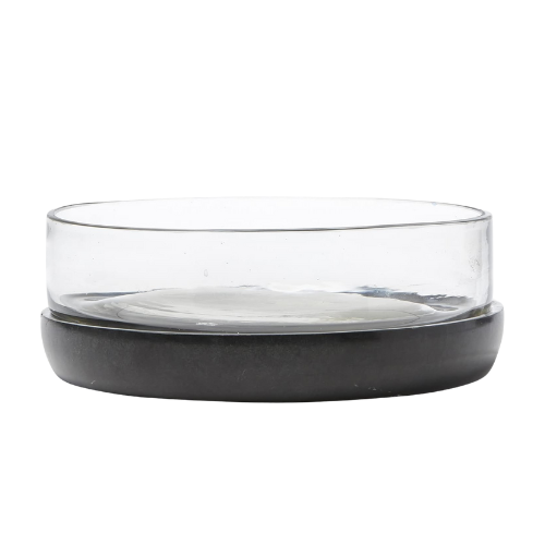 Black Marble & Glass Dip Bowl