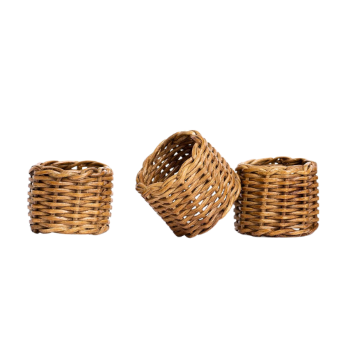 Wicker Napkins Rings - Set of 4