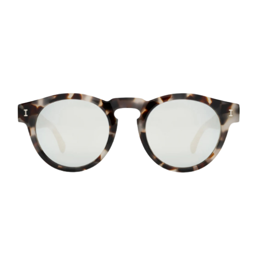 Leonard White Tortoise w/ Silver Mirror Lenses