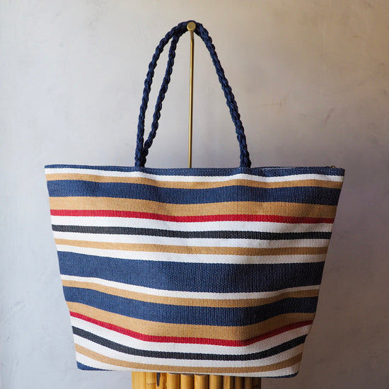 Woven Lines Large Tote Bags