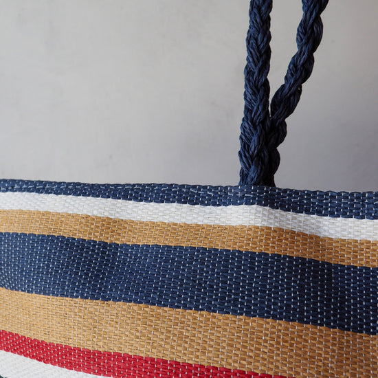 Woven Lines Large Tote Bags