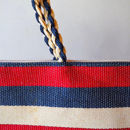Woven Lines Large Tote Bags