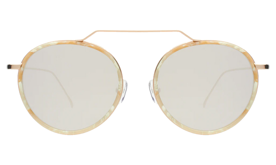 Load image into Gallery viewer, Wynwood Ace Savannah Cream Marble/Gold Silver Flat Mirror - Sunglasses
