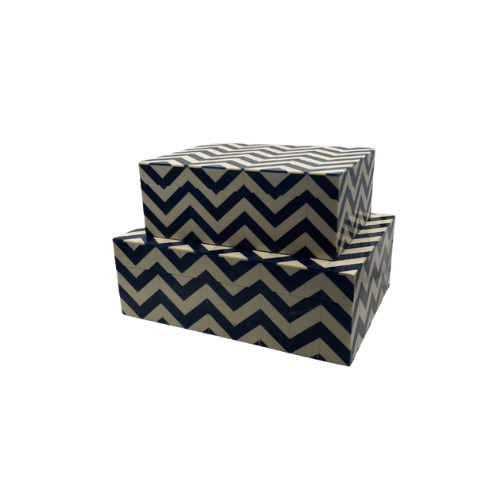 Zig Zag Blue Box | Large