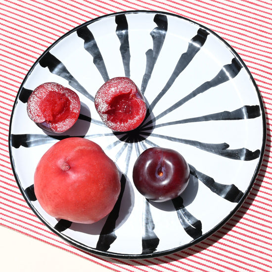 Salad plate with candy cane stripes