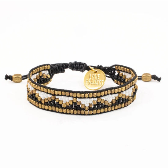 Taj Beaded Bracelet - Black and White