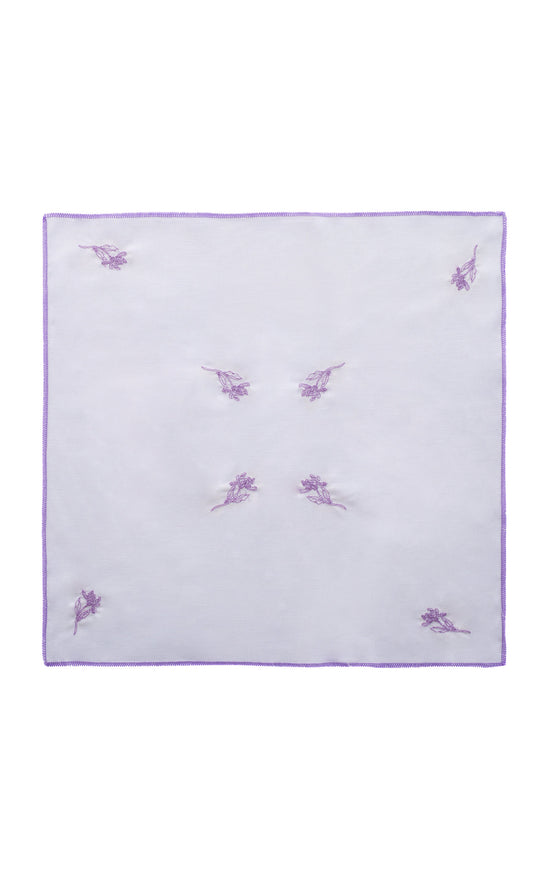 Load image into Gallery viewer, Cocktail Napkins - White w/ Lilac Trim - Set of 6
