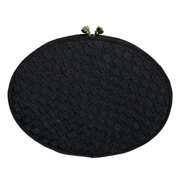 Load image into Gallery viewer, Vintage Black Oval Clutch | Crossbody
