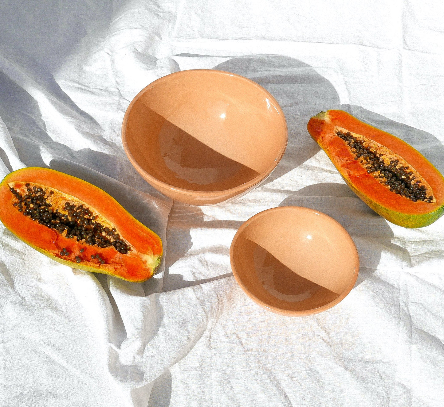 Medium bowl with peach glaze