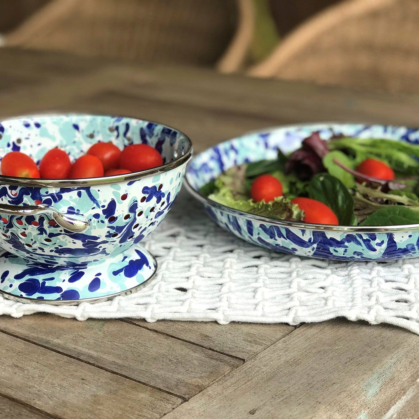 Ocean Swirl Oval Basket