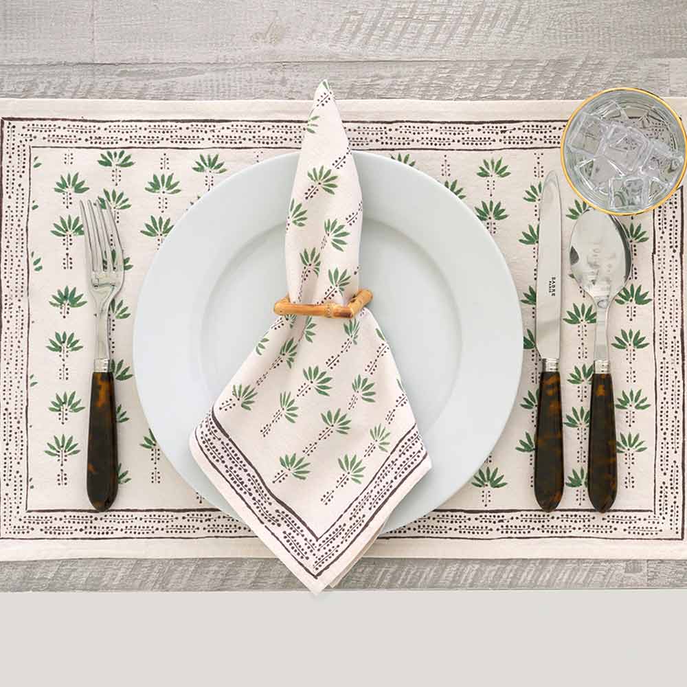 Palm Tree Dot Brown Placemat | Set of 4