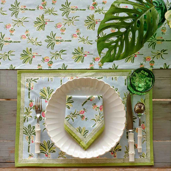 Load image into Gallery viewer, Palms &amp;amp; Pineapples Placemats | Set of 4
