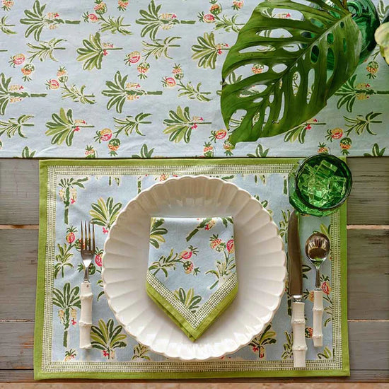 Load image into Gallery viewer, Palms &amp;amp; Pineapples Placemats | Set of 4
