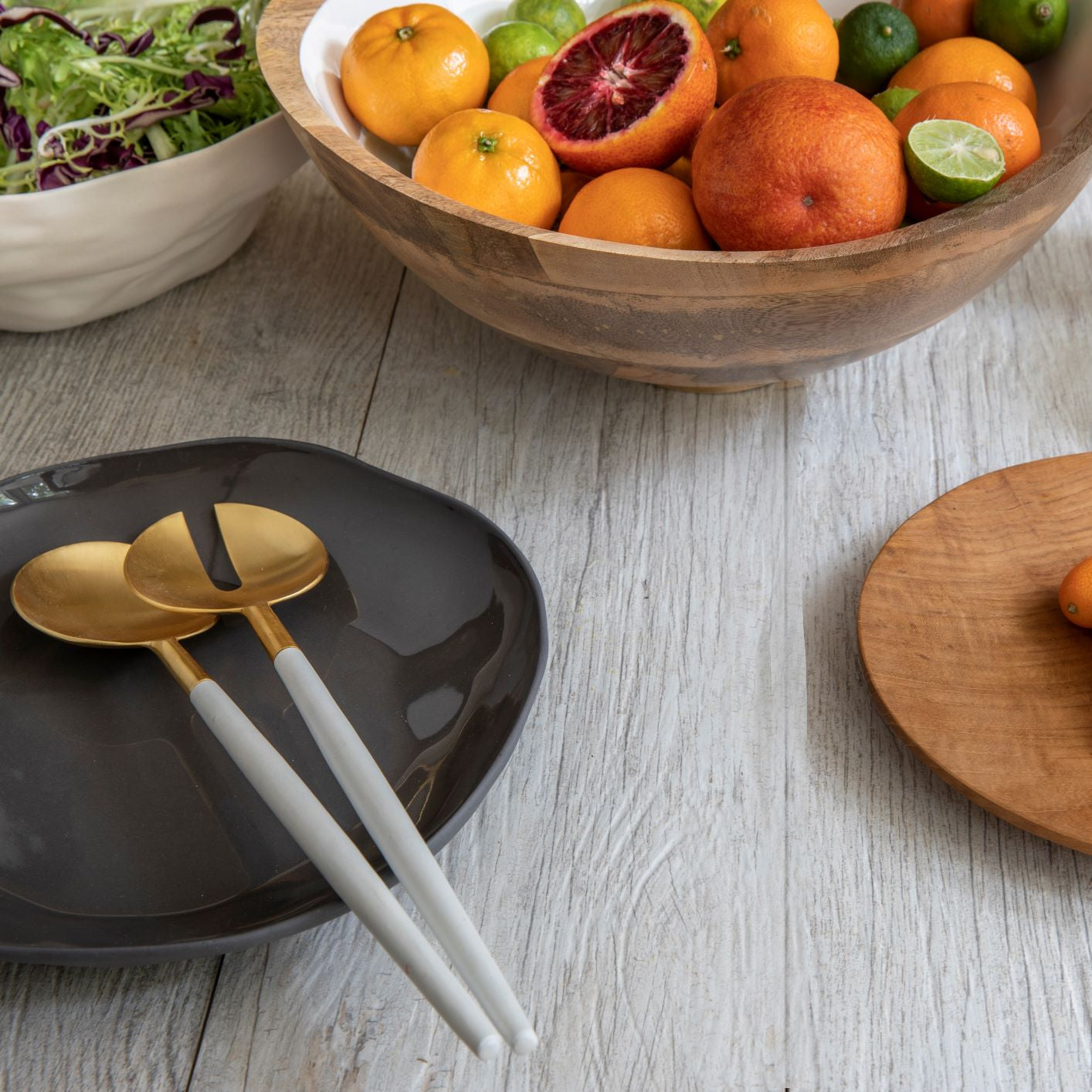 White & Gold Serving Set