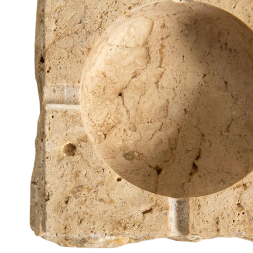 Ashtray - Travertine Beige Marble