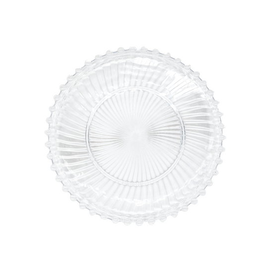 Dentelle Medium Aurora Glass Plate Set of 4 | Clear