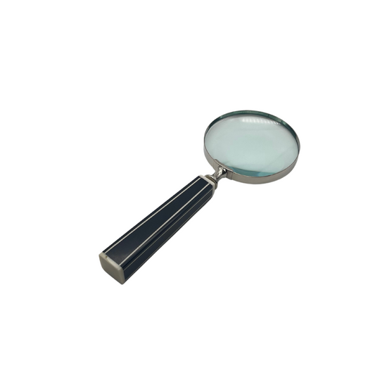 Load image into Gallery viewer, Magnifying Glass Square Handle | Black &amp;amp; White Lines
