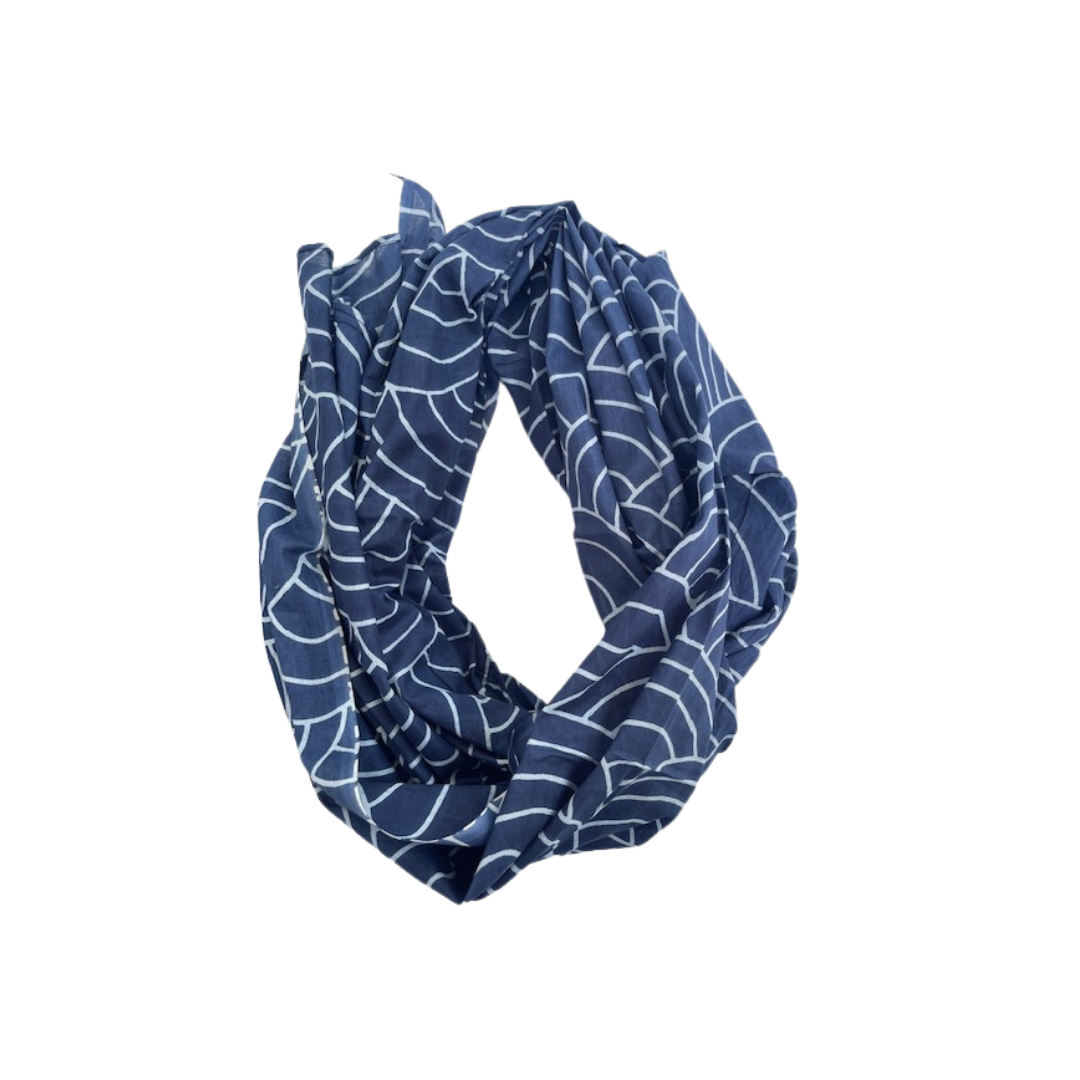 Pareo/Scarf | Navy Waves Pattern
