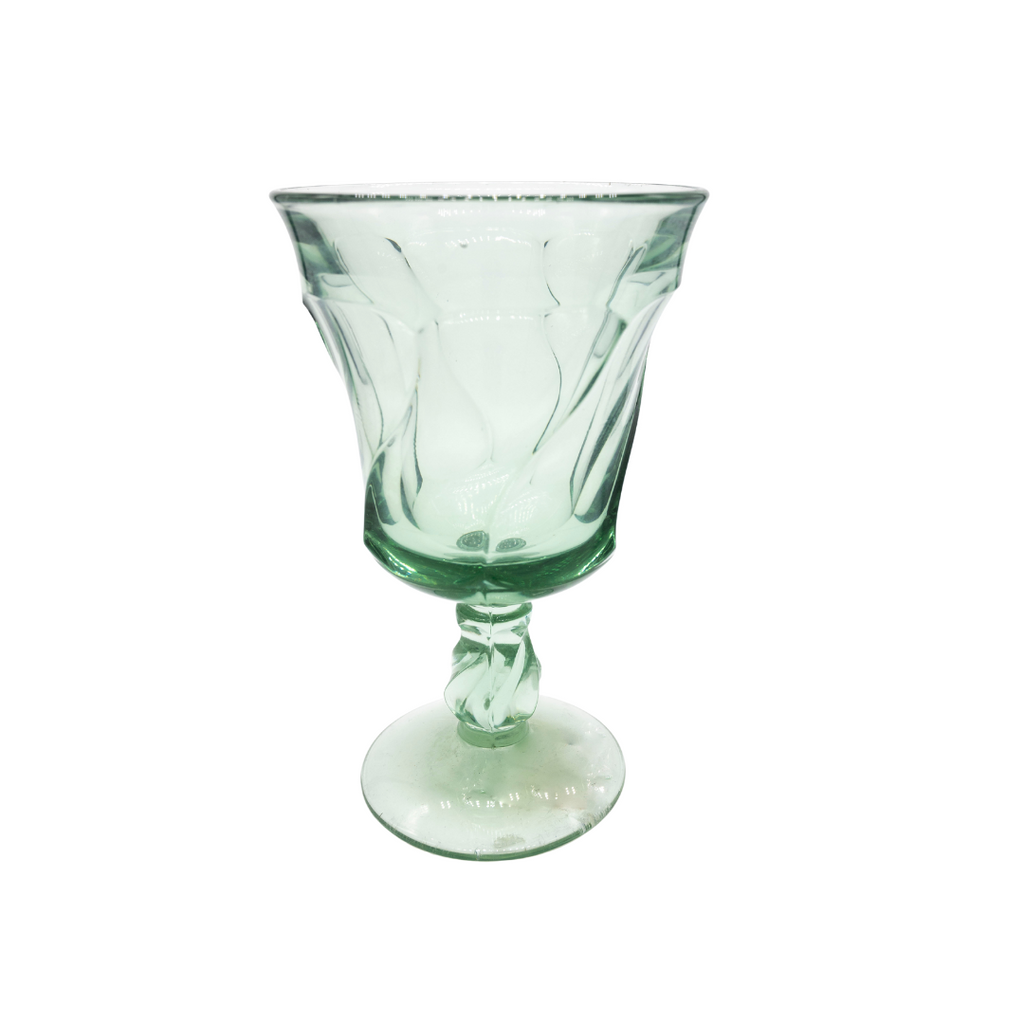 Emerald Green Wine Glass w/ Diamond Stem - Vintage – mrs.mandolin