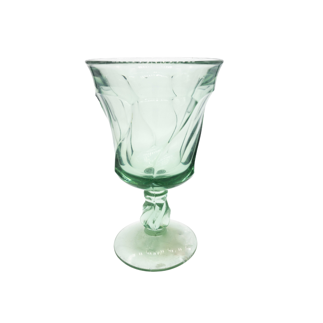Mrs. Finds Vintage Green Wave One-of-a-kind Glass Set of 4