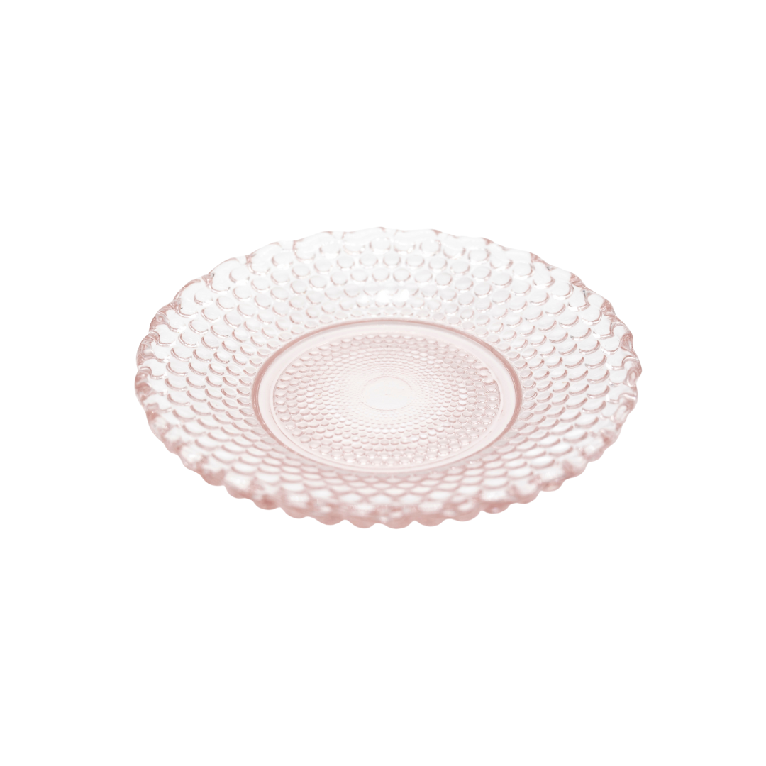 Dentelle Petit Point Glass Plate | Pink