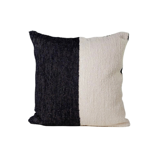 Load image into Gallery viewer, Color Block Cushion | Cream &amp;amp; Charcoal
