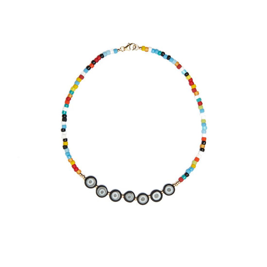 Evil Black Eye & Beads Necklace