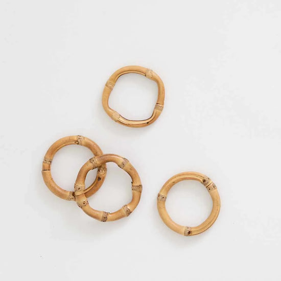 Round Bamboo Napkin Ring Set of 4