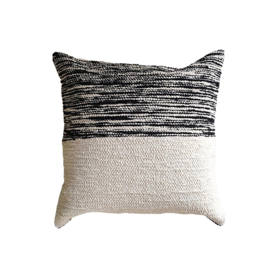 Blended Color Block Cushion | Cream & Navy