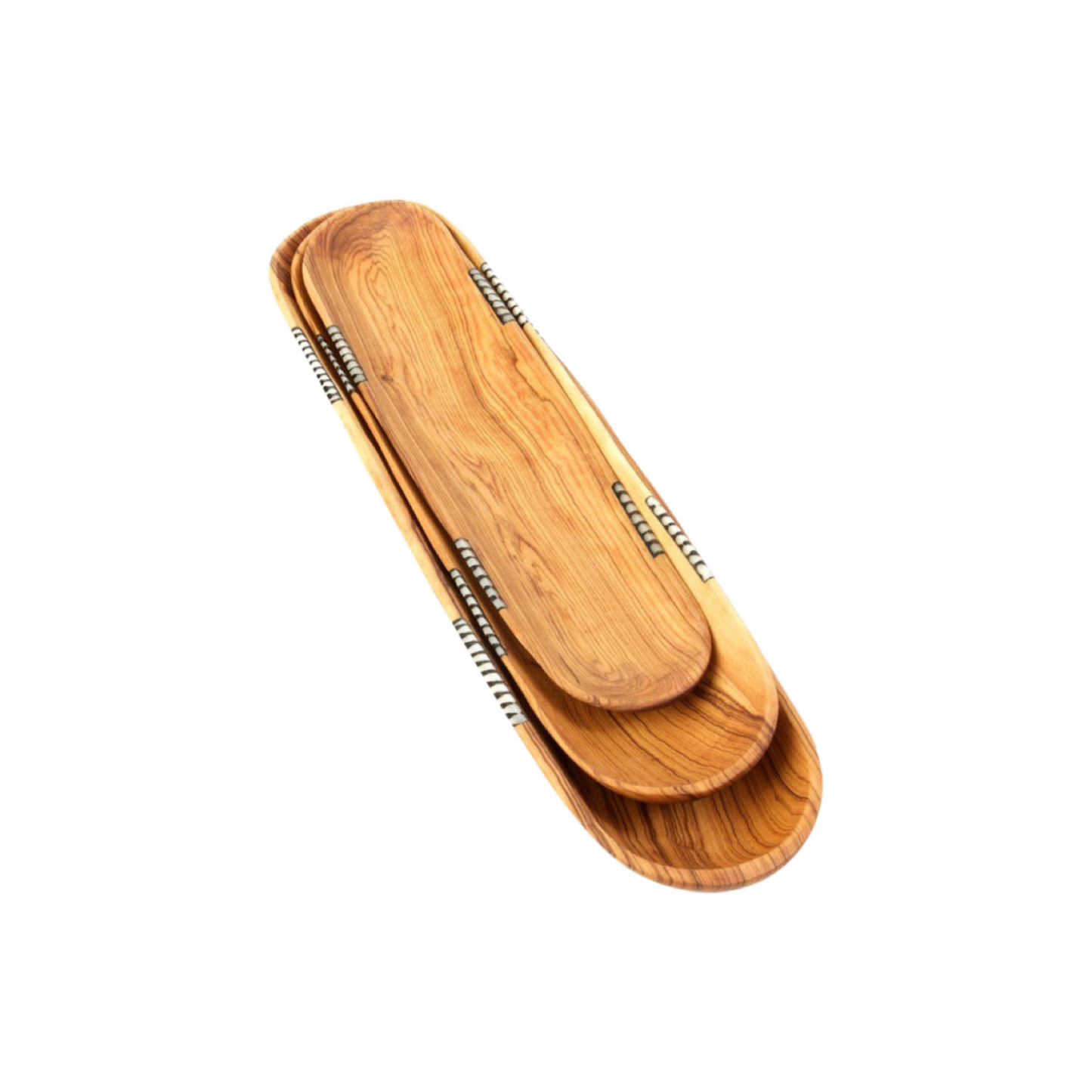 Wood Baguette Trays - Set of 3
