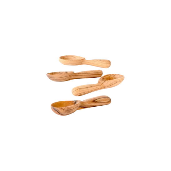 Wood Teardrop Spice Spoons | Set of 4