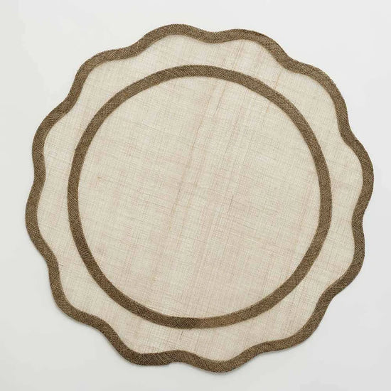 Scalloped Placemat Set of 4 | Brown