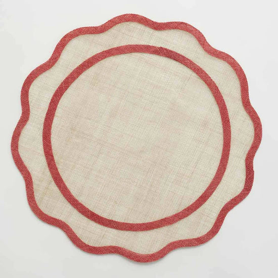 Scalloped Placemat Set of 4 | Red