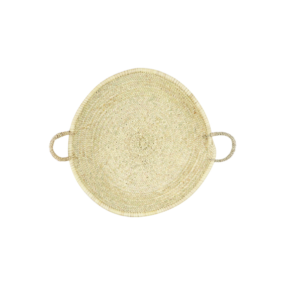 Straw Woven Plate with Handles