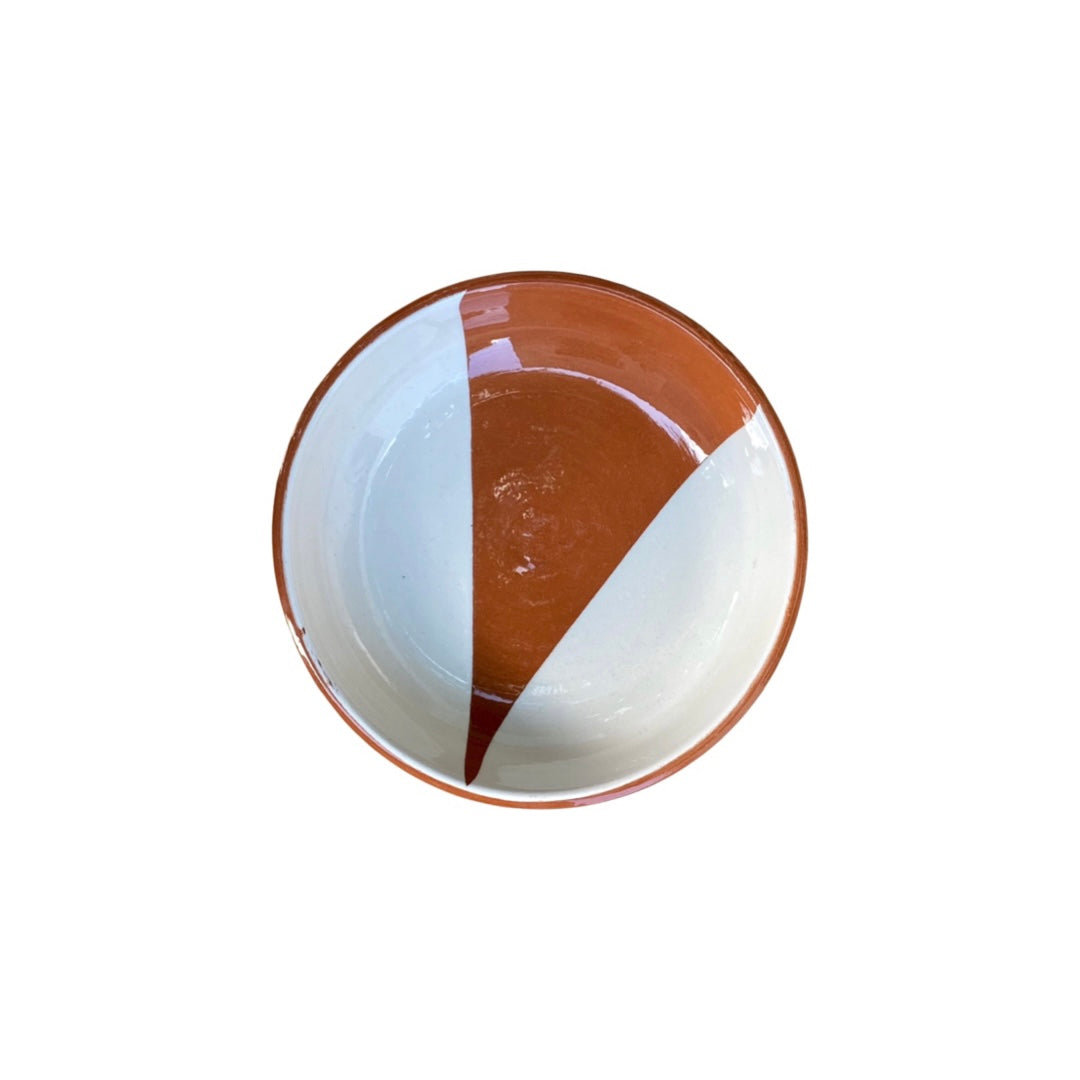 Triangle Regular Bowl | White & Terracotta