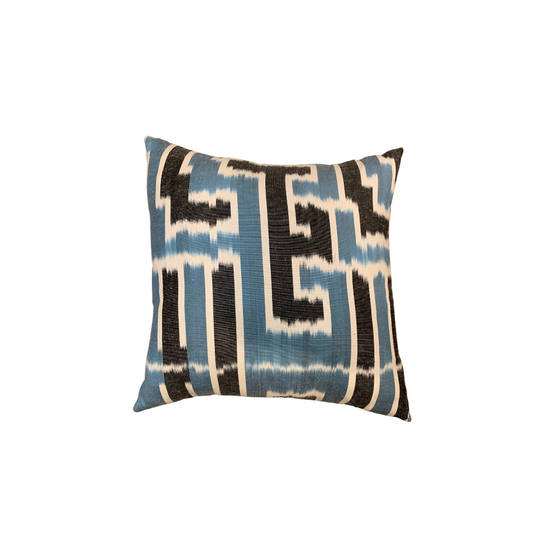 Ikat Pillow | Blue and Black