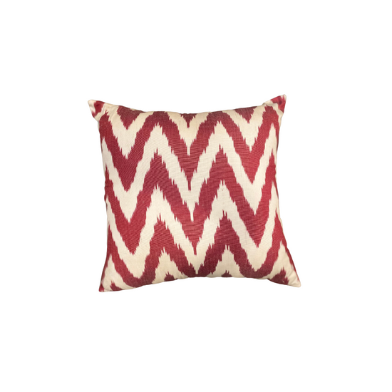 Ikat Pillow | Red and White