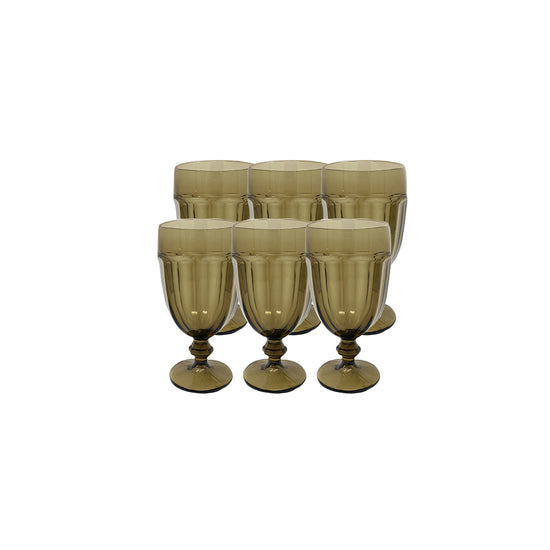 Load image into Gallery viewer, Mrs. Finds Vintage Smoke One-of-a-kind Water Goblets Set of 6
