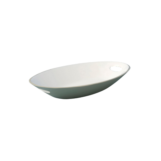 Dove Aluminum & Enamel Handled Dish