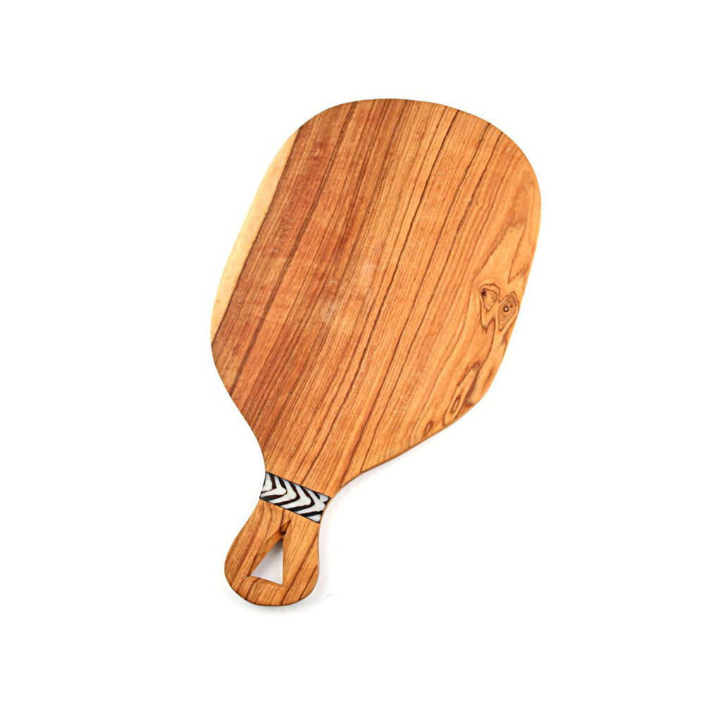 Wood Cheese Board with Batik Bone Handle
