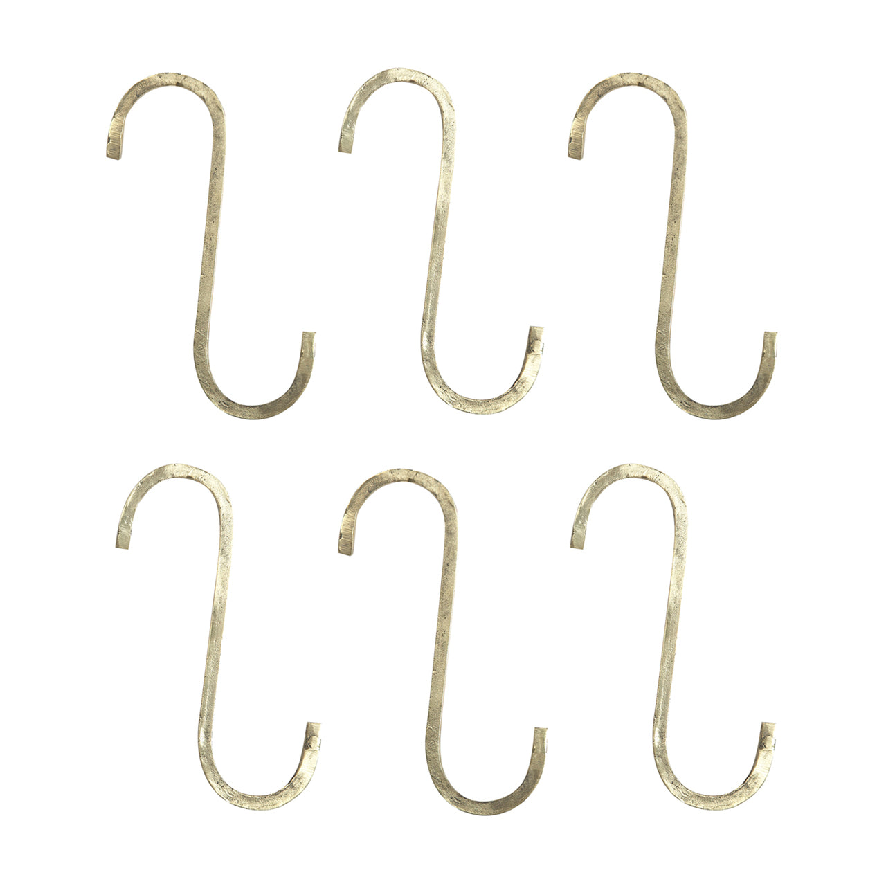 Brass S Hooks Set of 6