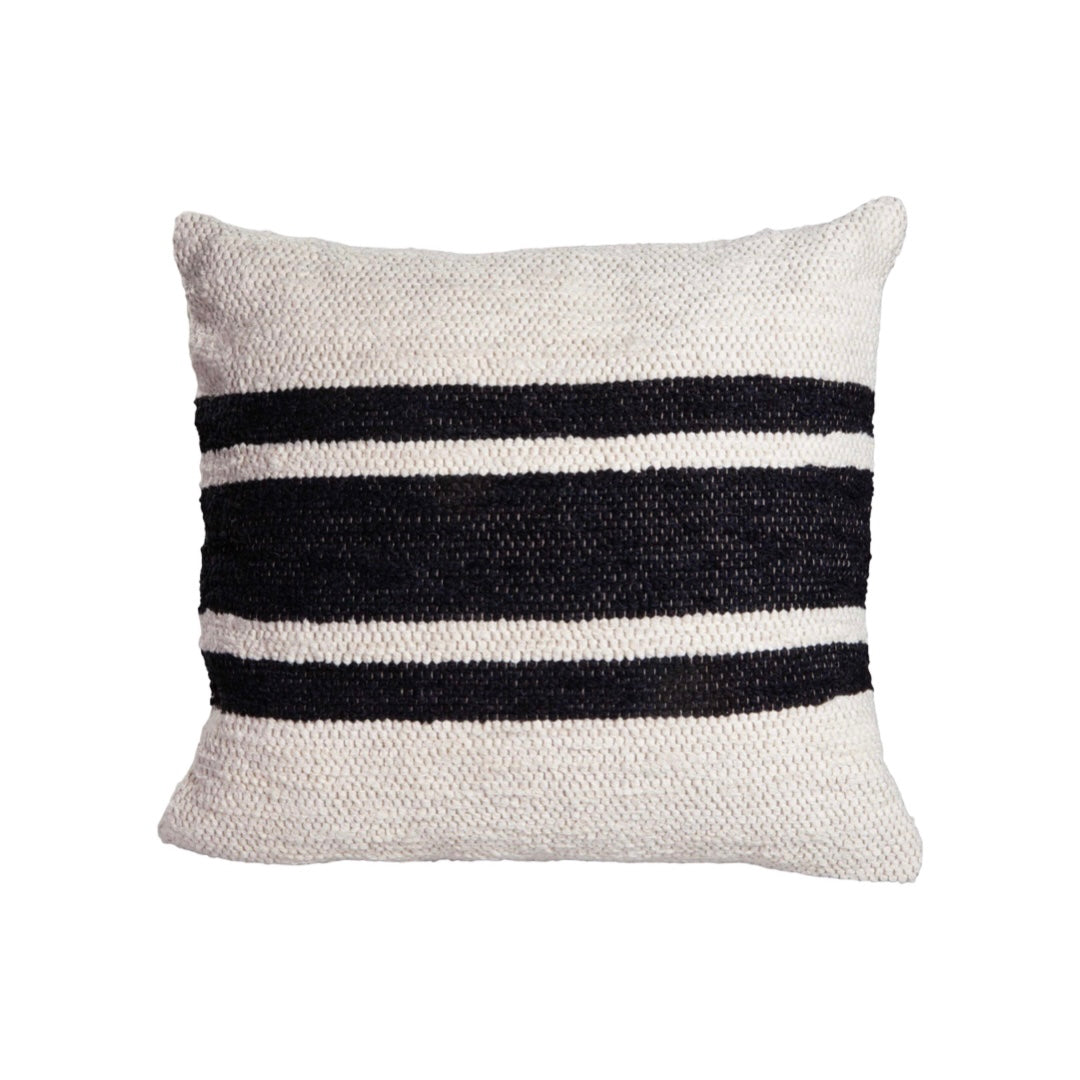 Center Stripe Cushion |  Cream & Charcoal