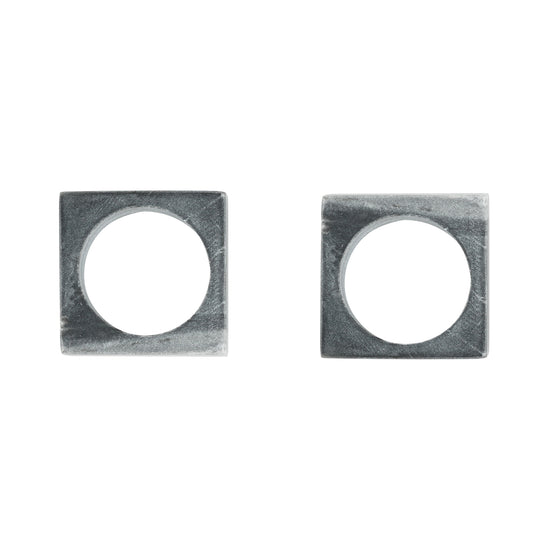 Marble Modernist Napkin Rings| Set of 2| Gray