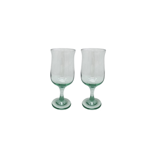 Mrs. Finds Vintage Green One-of-a-kind Glass Set of 2