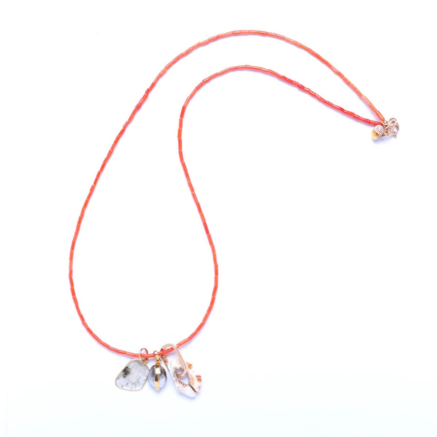 14k Gold Coral Necklace – Waddell Gallery