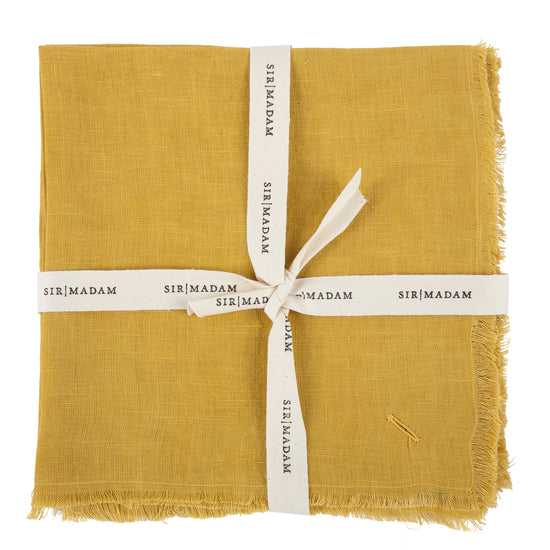 Load image into Gallery viewer, Solid Linen Napkins | Set of 4 | Curry
