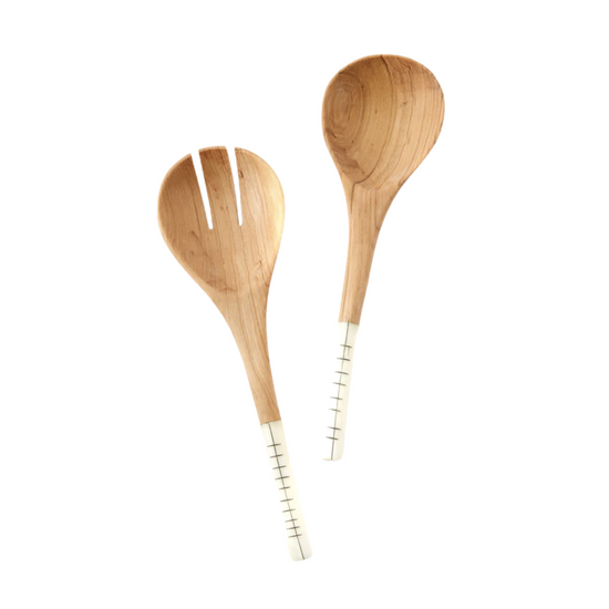 Short & Sweet Wood Salad Servers