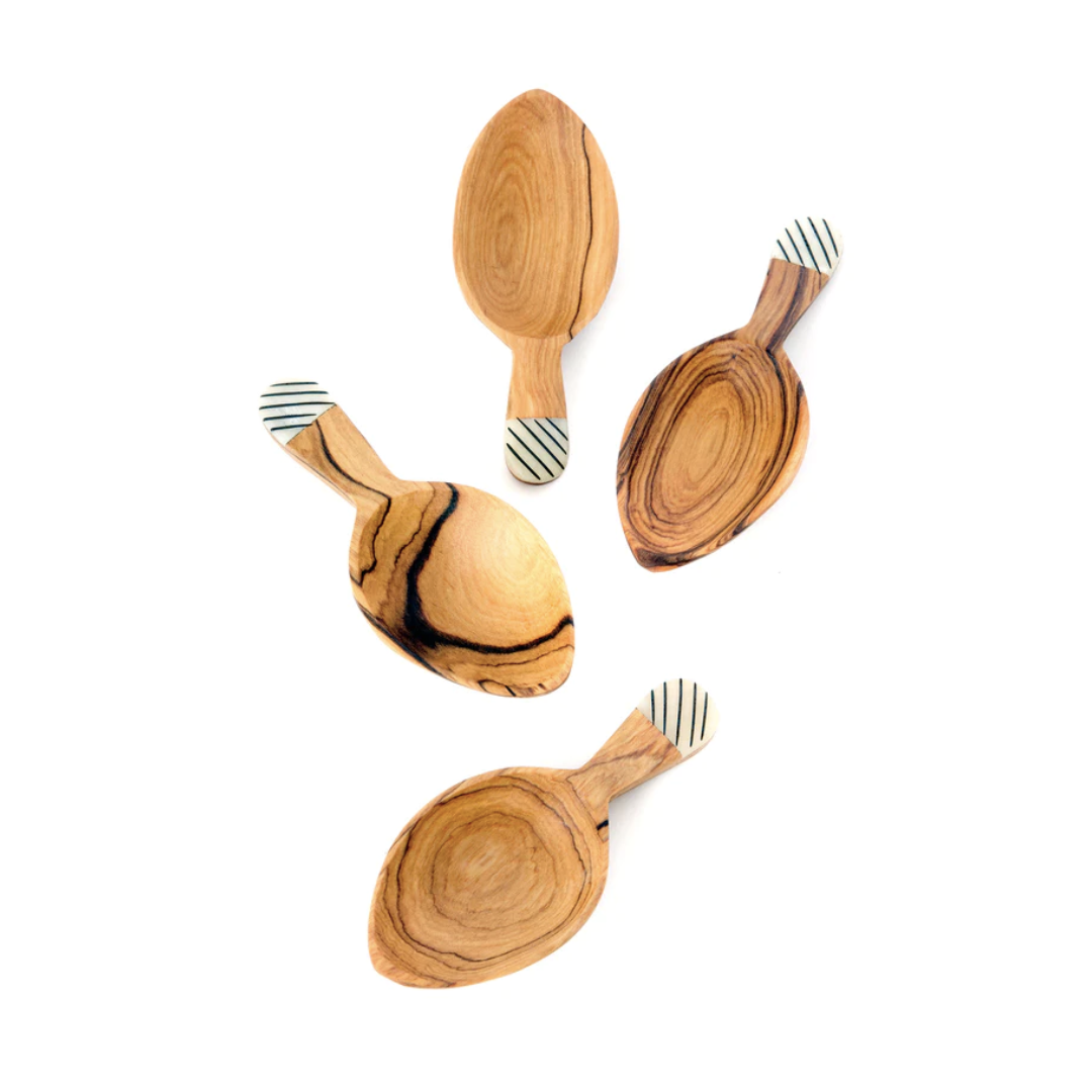 Wood Leaf Scoops | Set of 4