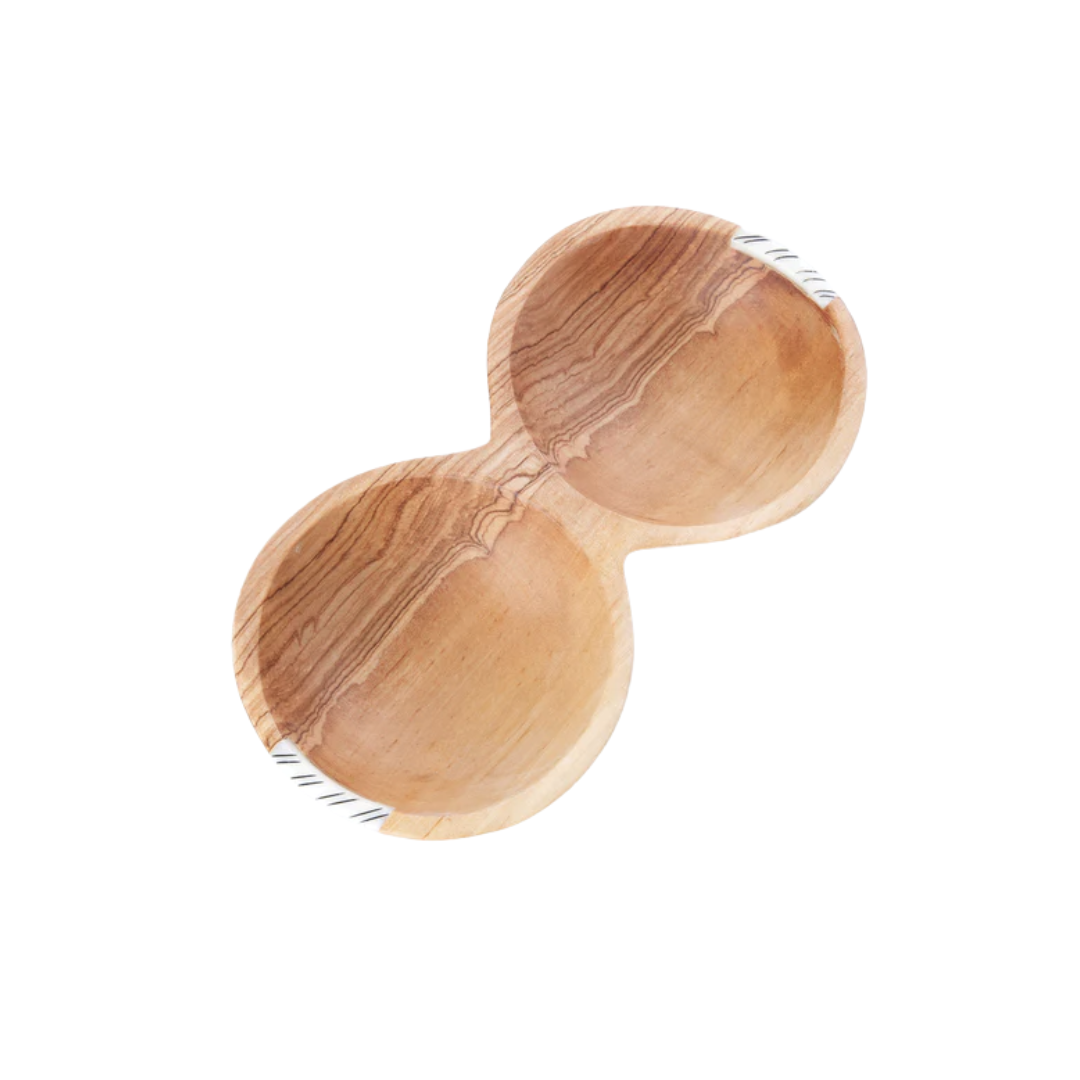 Double Well Serving Bone Bowl